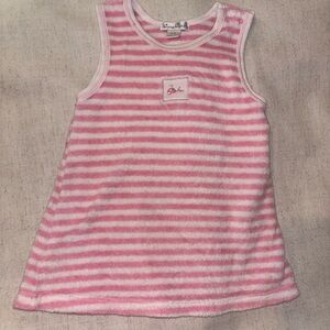 Kissy Kissy Pink and White Striped Swim Coverup